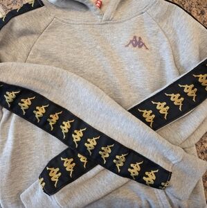 Kappa Light Gray Sweater with Black and Gold Details